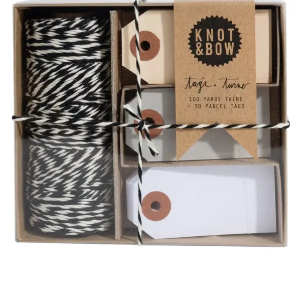 Black Natural Neutral Tag and Twine Box