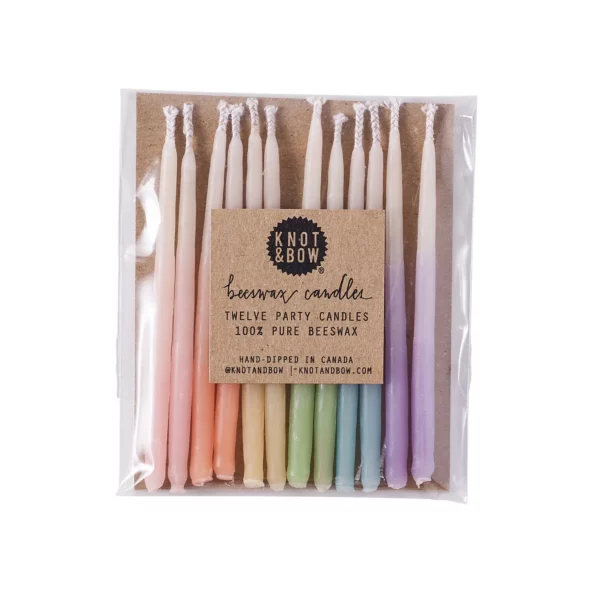 Assorted Ombre Beeswax Birthday Candles