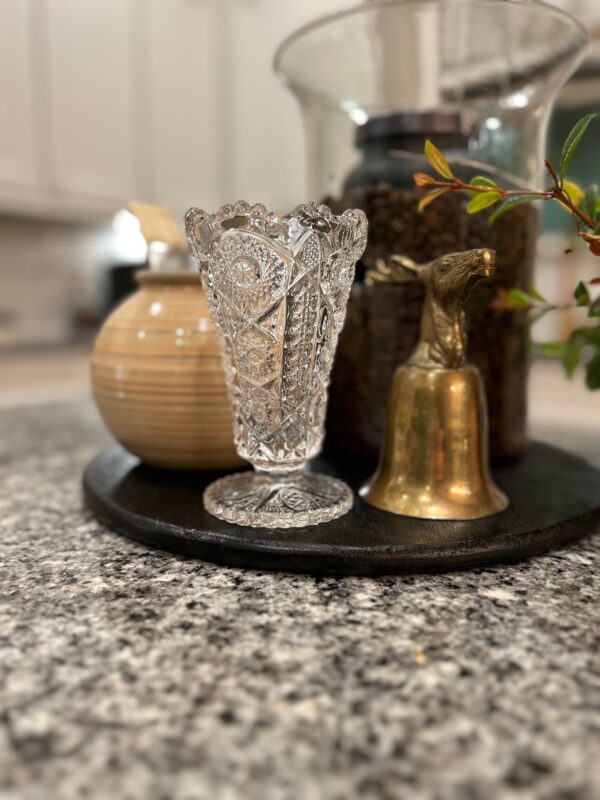 Vintage Clear Scalloped Vase - Image 3