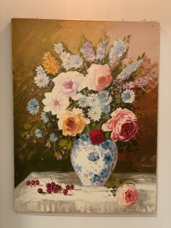 Vintage Original Painting 24" x 31.5" - Image 3