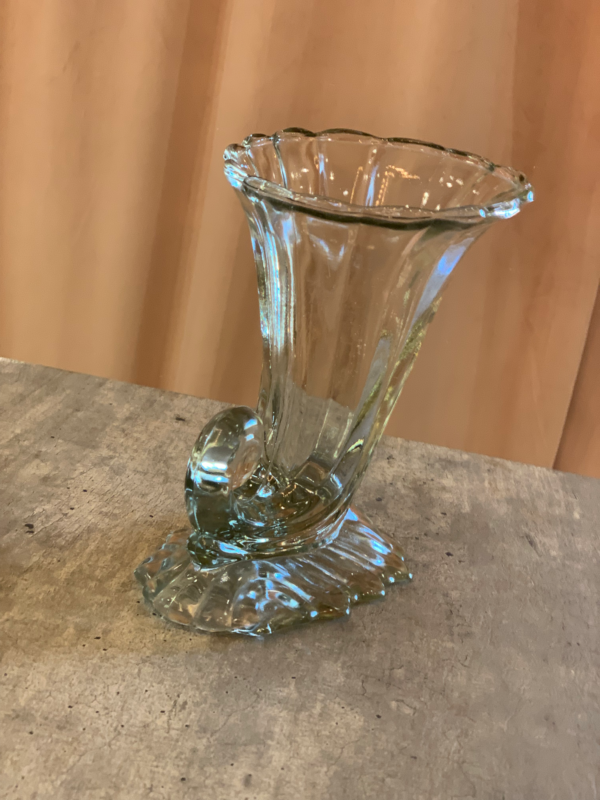 Vintage Clear Glass Vase - Image 3