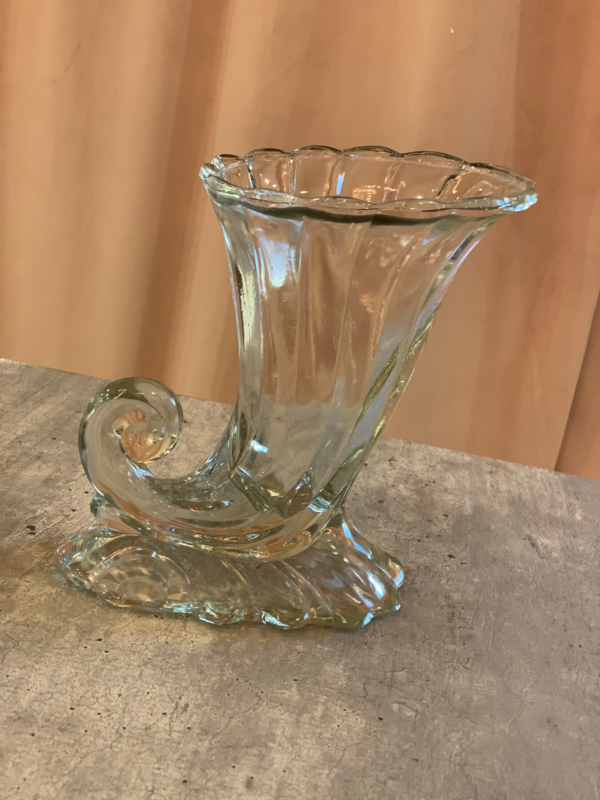 Vintage Clear Glass Vase - Image 4