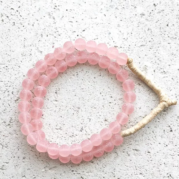 Pink Recycled Glass Beads