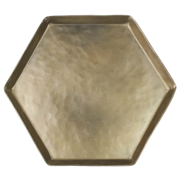 Large Tulum Tray, Brass - Hexagonal