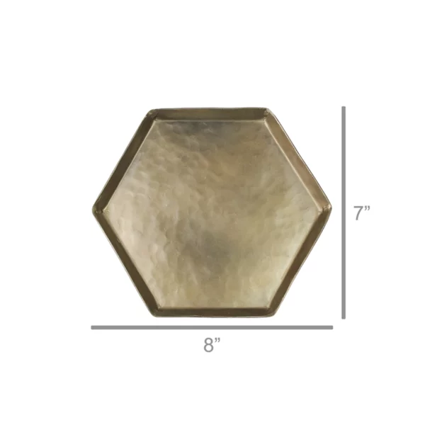 Large Tulum Tray, Brass - Hexagonal - Image 2