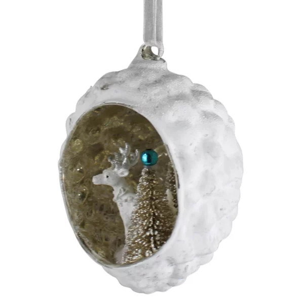 Diorama Ornament with Deer, Glass