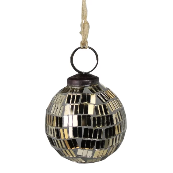 Mosaic Ornament, Silver - 2”