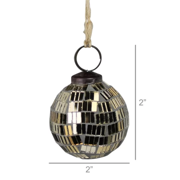 Mosaic Ornament, Silver - 2” - Image 2