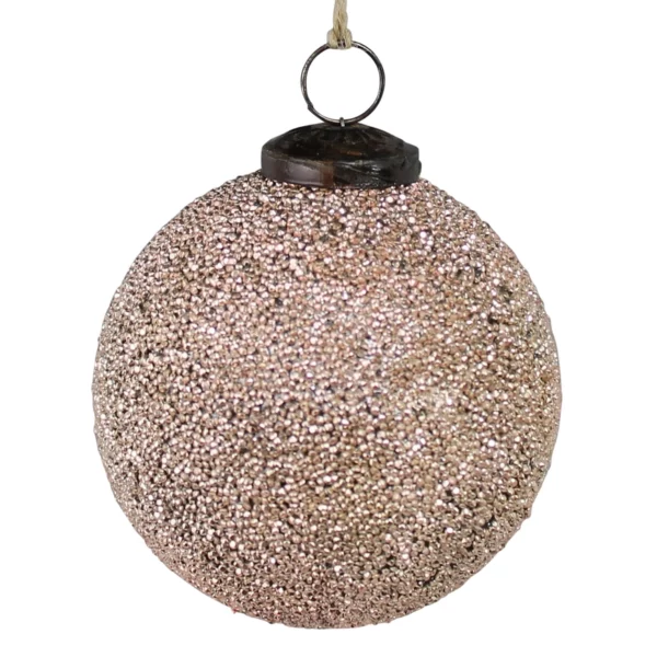 Crystalized Glass Ornament, Blush Pink - 4”