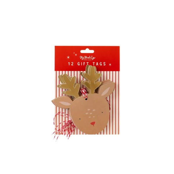 Dear Rudolph Reindeer Oversized Tags