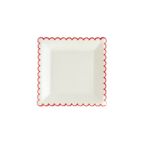 Believe White/Red Scallop 9" Plate