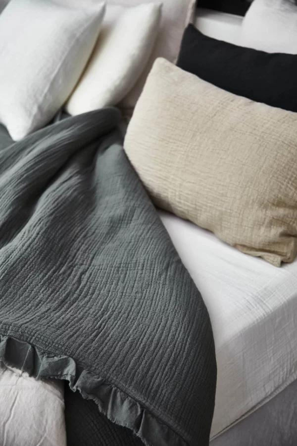 Bed Linen Frill, Charcoal - Image 2