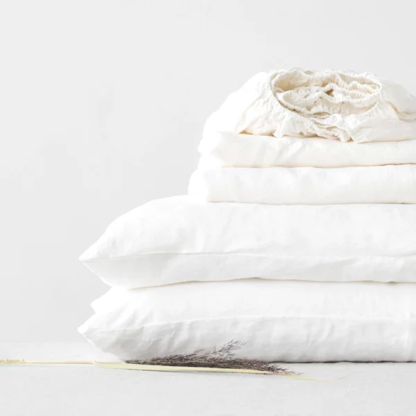 White Linen King Sheet Set