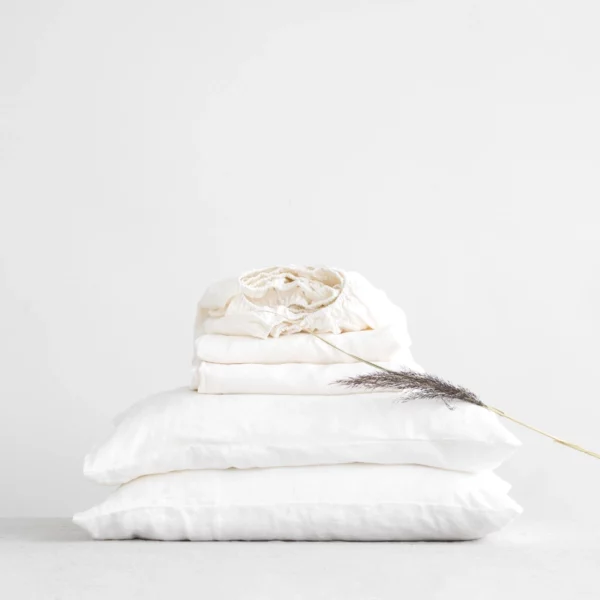 White Linen King Sheet Set - Image 3