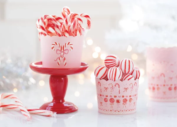 Pink Candy Canes Food Cups, 50 Count