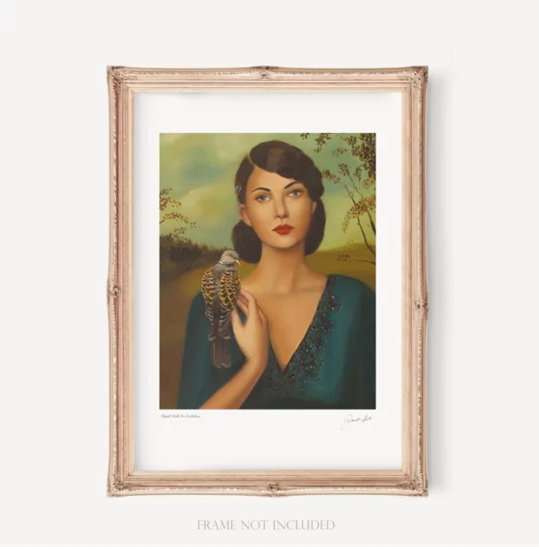 Elspeth and Her Turtledove, Art Print, 11" x 14"