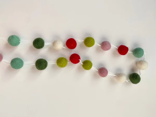 Holiday Whimsy Felt Ball Garland - Image 2