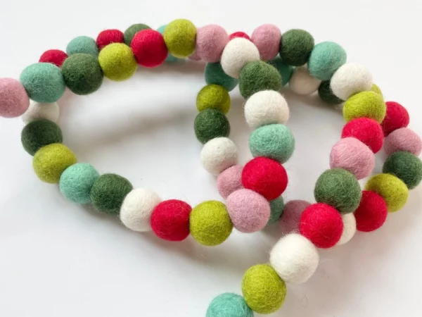 Holiday Whimsy Felt Ball Garland - Image 3