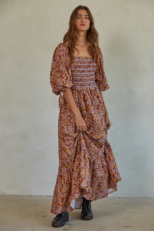 Maroon Floral Maxi Dress - By Together - Image 2