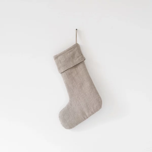 Natural Linen Christmas Stocking - Image 2