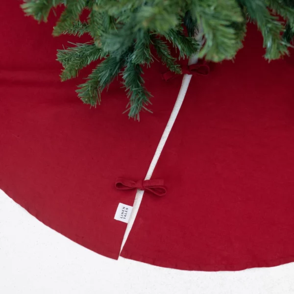 Lava Falls Linen Christmas Tree Skirt - Image 2