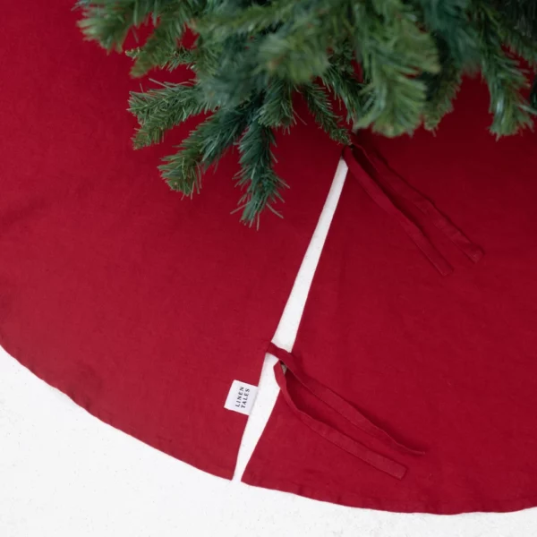 Lava Falls Linen Christmas Tree Skirt - Image 3