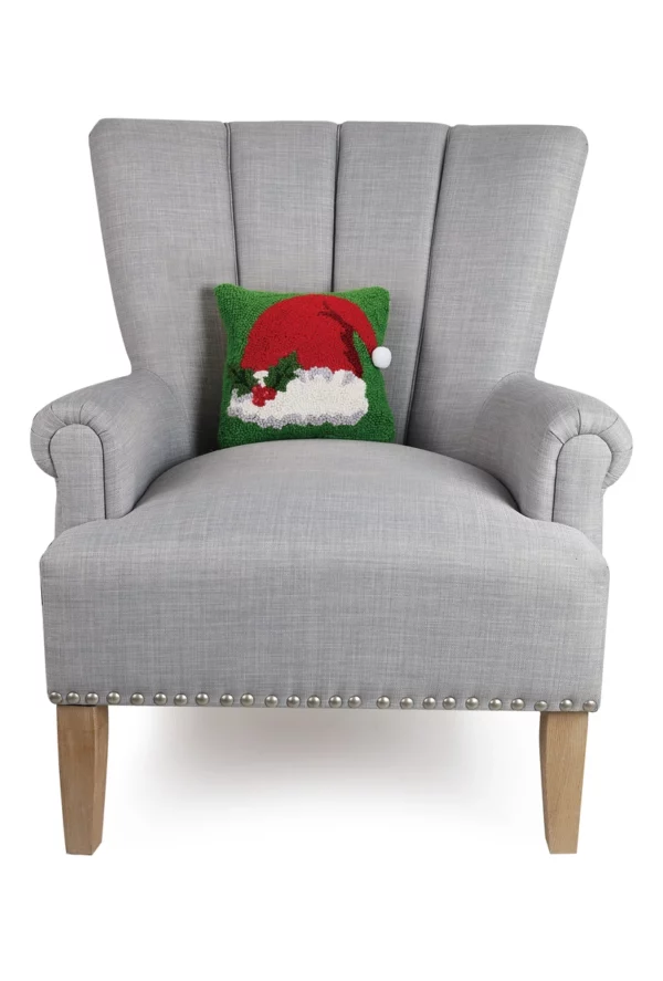 Santa Hat with Pompom Hook Pillow - Image 2