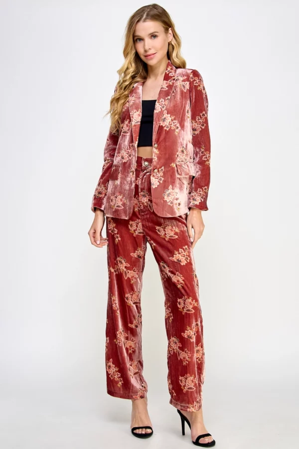 Floral Velvet Trousers