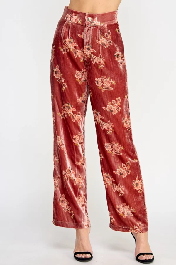 Floral Velvet Trousers - Image 6