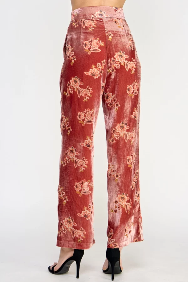 Floral Velvet Trousers - Image 4