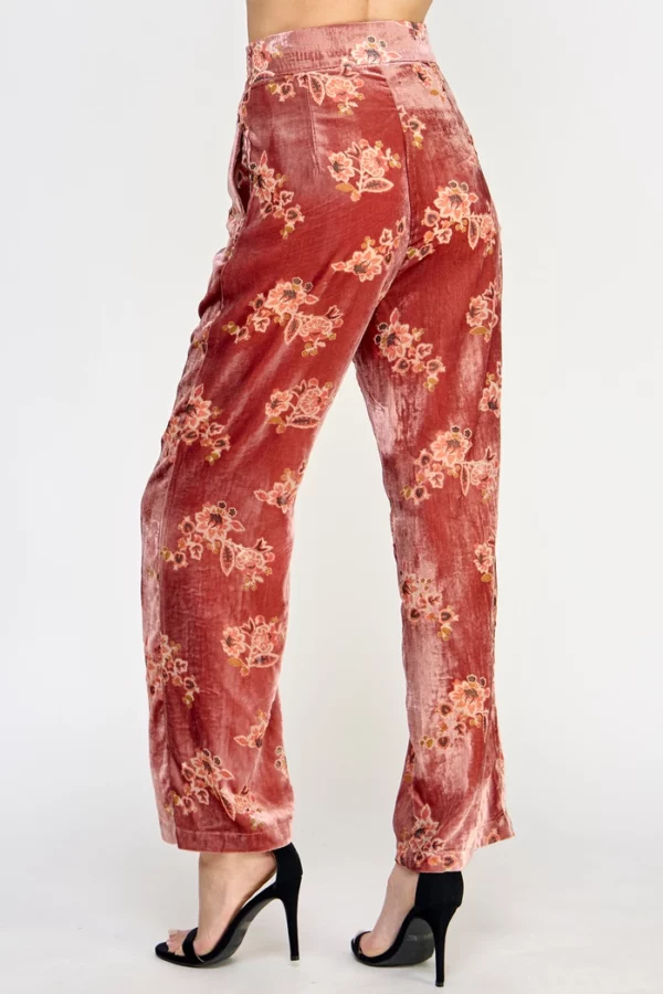 Floral Velvet Trousers - Image 3