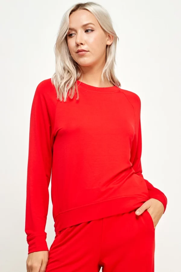 French Terry Round Neck Top