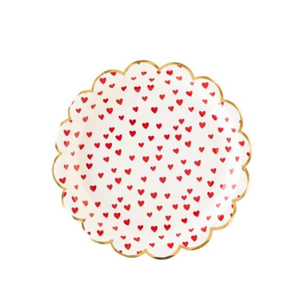 Tiny Red Hearts Paper Plates