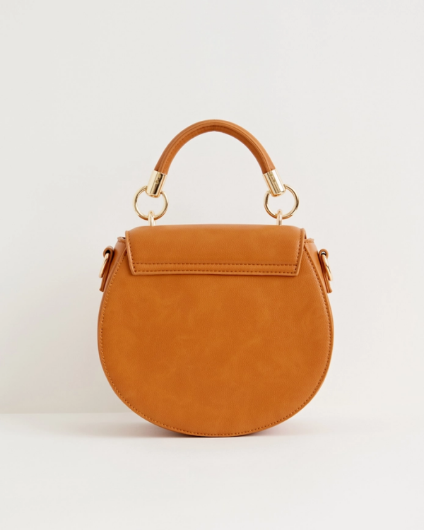 Liberty Saddle Bag Tan Vegan Leather - Image 2