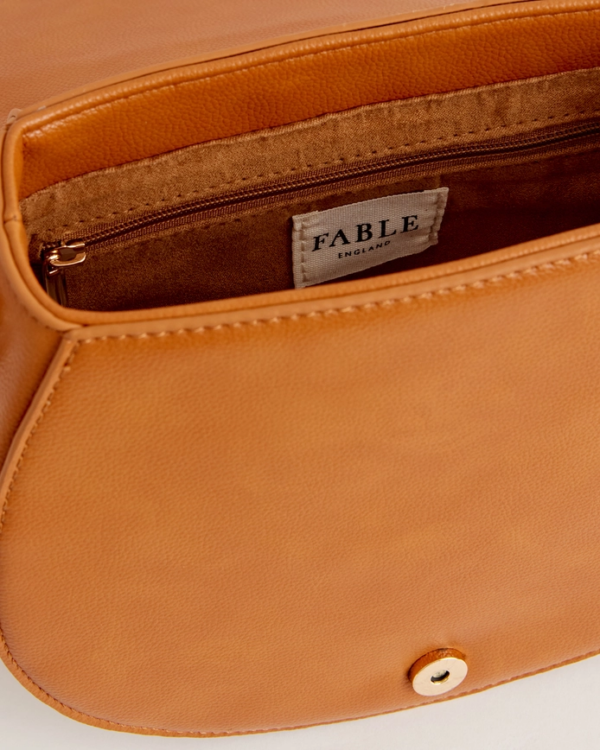 Liberty Saddle Bag Tan Vegan Leather - Image 3