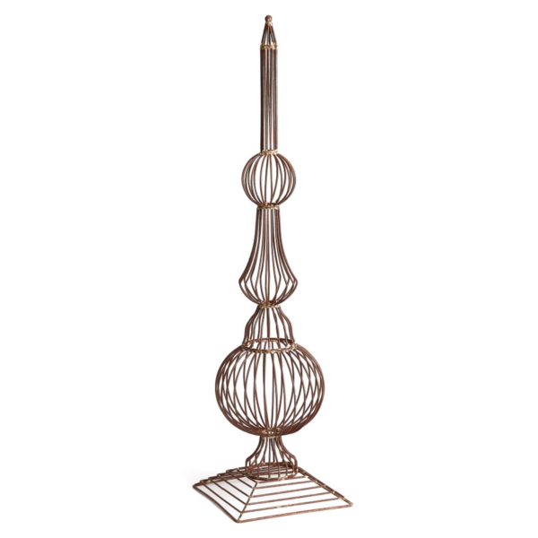 Weatherd Metal Wire Finial Garden Structure