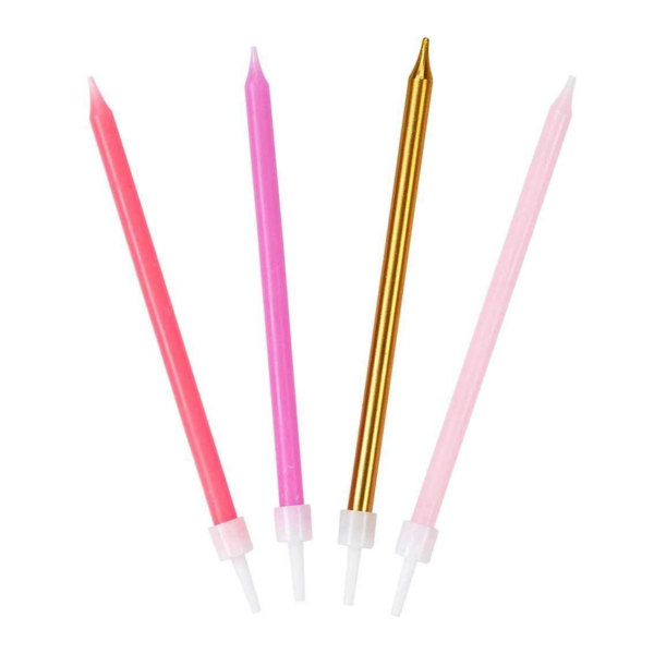 Light Up Your Celebrations with Rose Pink & Gold Birthday Candles by Talking Tables - Image 2