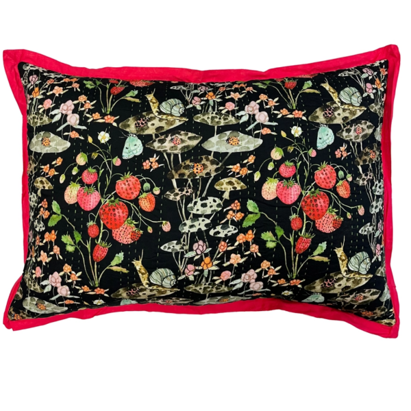 Kantha Pillow, Snail in the Night, 20" x 30"