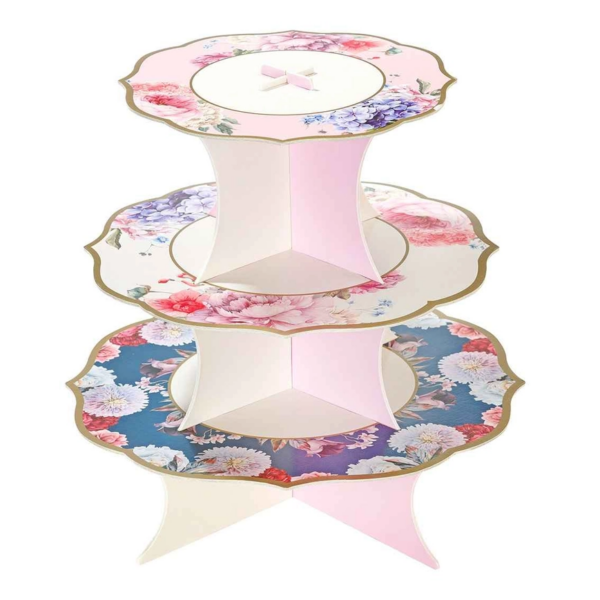 Truly Scrumptious Double-Sided Floral Cake Cardboard Stand - Image 2