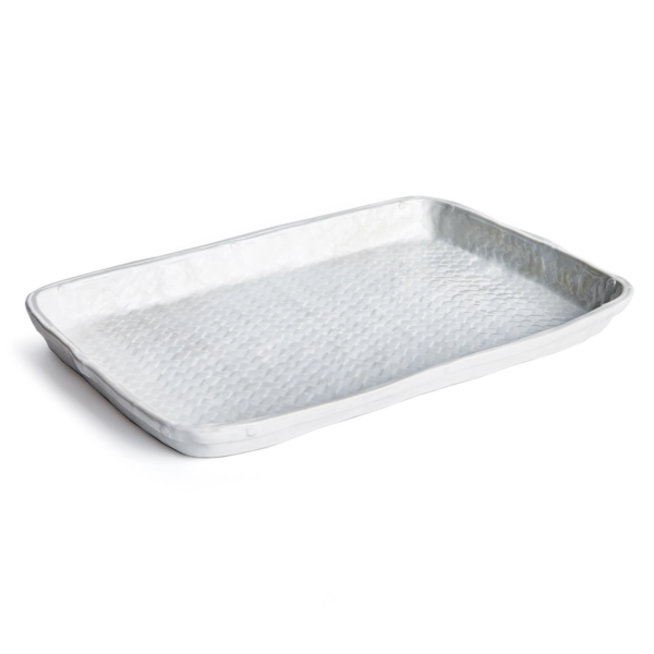 Corinne Serving Platter, White, Ceramic
