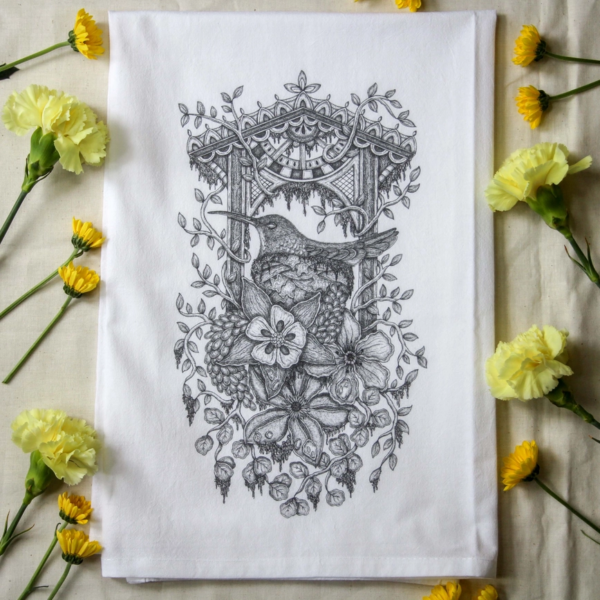 Hummingbird Haven Tea Towel