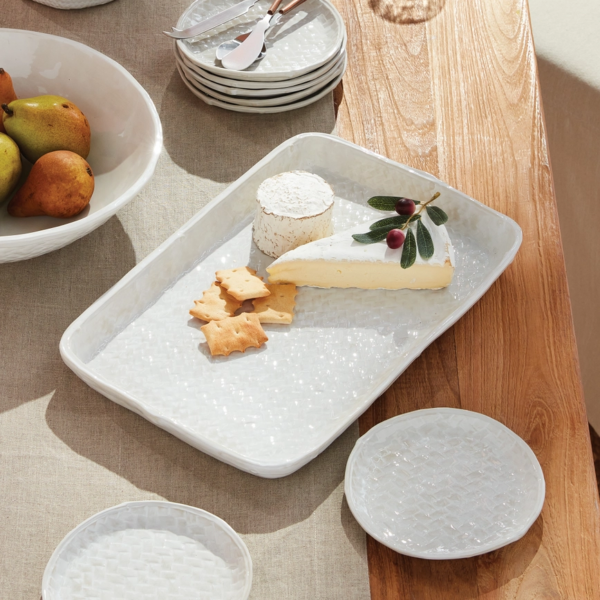 Corinne Serving Platter, White, Ceramic - Image 3
