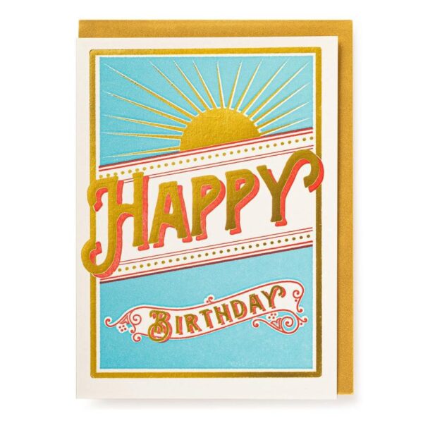 Star Burst Happy Birthday Greeting Card