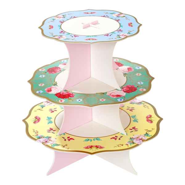 Truly Scrumptious Double-Sided Floral Cake Cardboard Stand