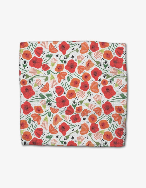 Geometry Poppy Power Dishcloth Set: Eco-Friendly Cleaning with a Pop of Color (3-Pack, 10"x10") - Image 2