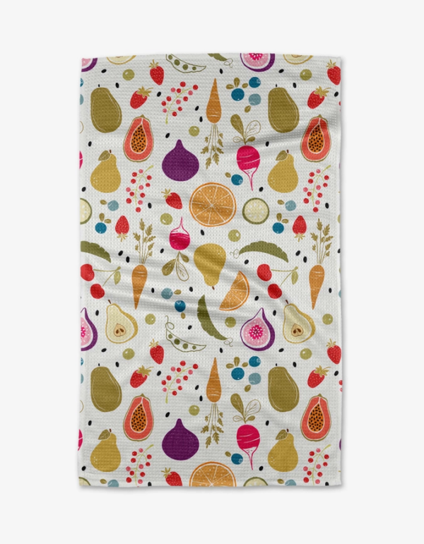 Geometry Farmers Market Tea Towel: Eco-Friendly Functionality for Your Kitchen (18"x30")