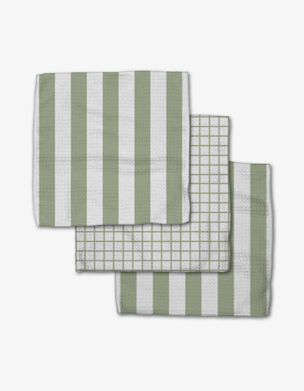 Geometry Sweet Mint Dishcloth Set: Eco-Friendly Cleaning with a Refreshing Touch (3-Pack, 10"x10")