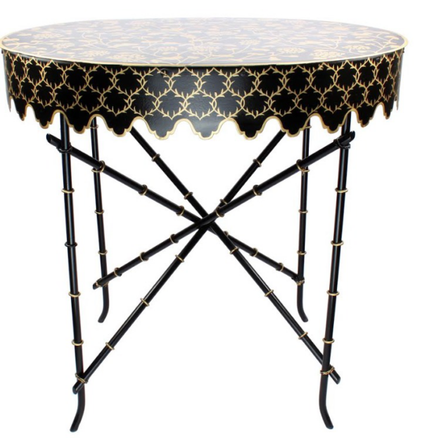 Black and Gold Scalloped Side Table: Elegance Meets Versatility