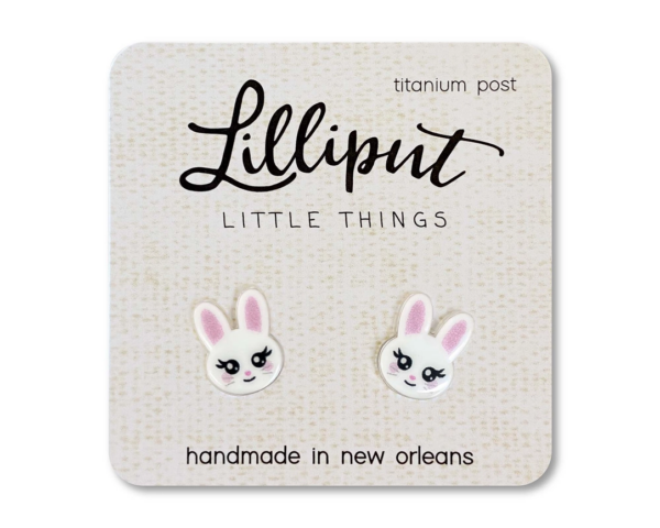White Easter Bunny Earrings