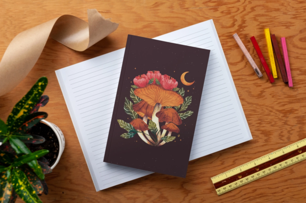 Unveiling the Mysteries: Midnight Mushroom Layflat Journal Notebook - Image 4